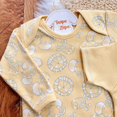 Conj. de Malha 3 peças - Leãozinho - amarelo Conj. de Malha 3 peças - Leãozinho - amarelo